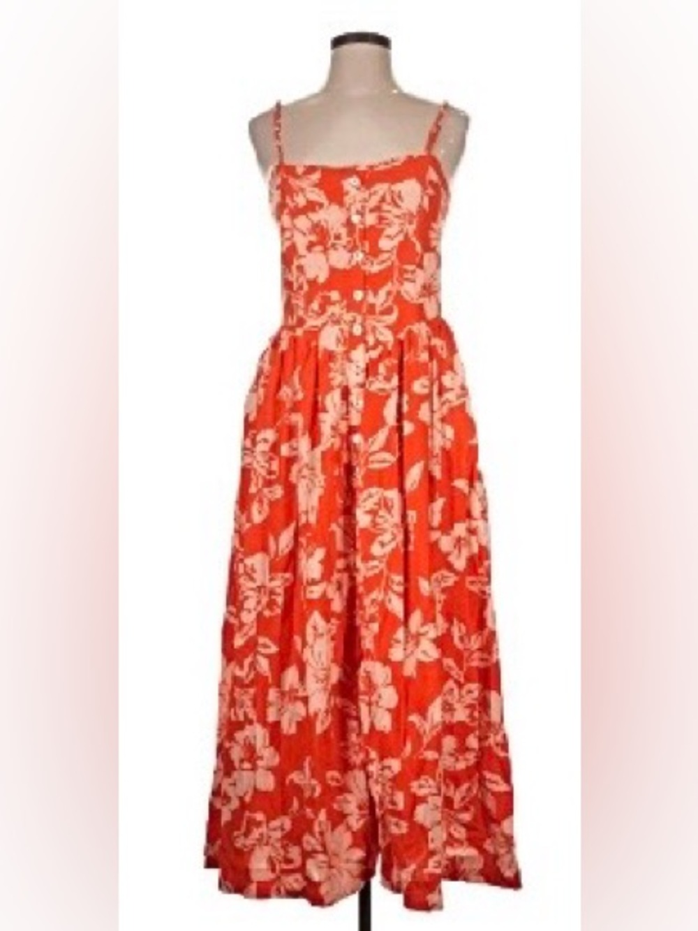 Free People Orange Floral Maxi Dress